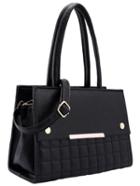 Romwe Black Geometric Pattern Metallic Embellished Bag