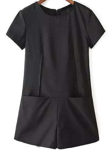 Romwe Short Sleeve With Pockets Romper