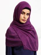 Romwe Purple Voile Hijab Scarf