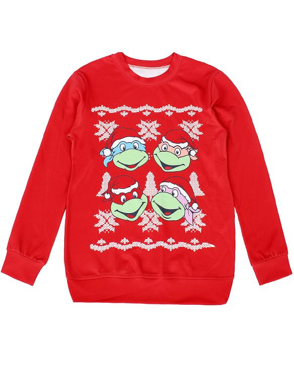 Romwe Snowflake Ninja Turtles Print Sweatshirt