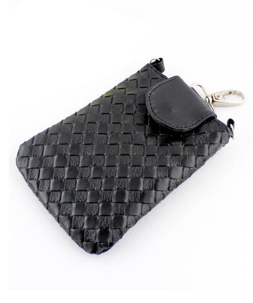 Romwe Black Pu Leather Braided Clutch Bag