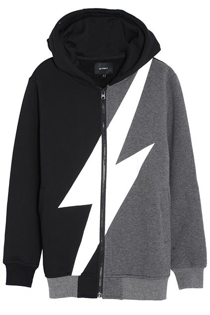 Romwe Lightning Color Block Hooded Jacket