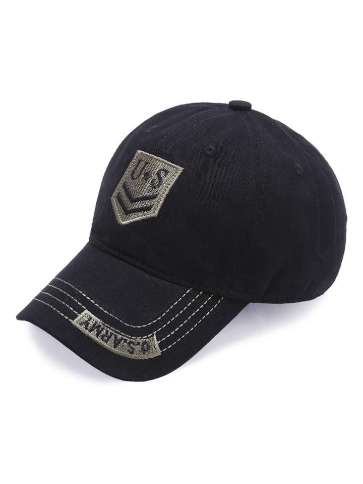 Romwe Black Letter Embroidery Baseball Cap