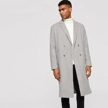 Romwe Guys Notch Collar Double Breasted Placket Coat