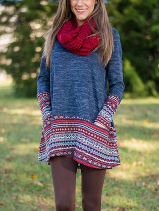 Romwe Geometric Print Long Sweater