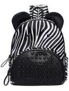 Romwe Black Zebra Bead Zipper Backpacks