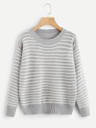 Romwe Striped Knit Sweater