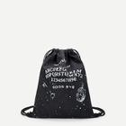 Romwe Letter And Number Print Drawstring Backpack