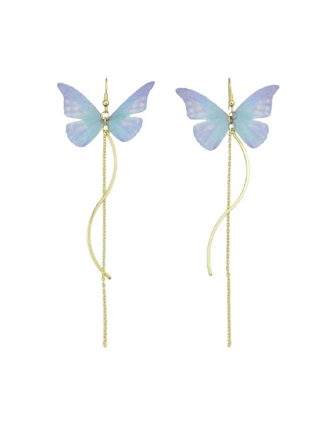 Romwe Blue Butterfly Drop Earrings For Women Brincos