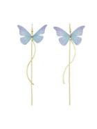 Romwe Blue Butterfly Drop Earrings For Women Brincos