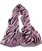 Romwe Black Pink Zebra Print Scarves