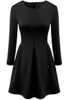 Romwe High Waist Zip Rose Black Dress