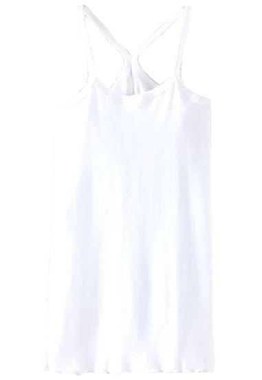 Romwe White Spaghetti Strap Slim Vest