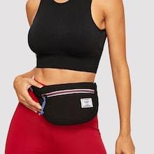 Romwe Patch Decor Bum Bag With Guitar Strap