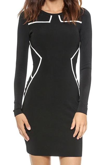 Romwe Bodycon Zippered Back Black Dress