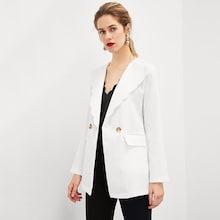 Romwe Pocket Detail Solid Blazer