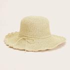 Romwe Lace-up Detail Hollow Floppy Hat