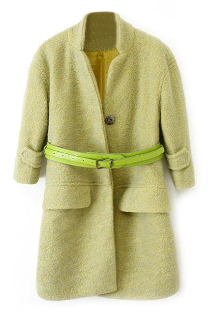 Romwe Belted & Cropped Light Green Coat