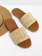 Romwe Woven Flat Slide Sandals
