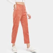 Romwe Button And Pocket Detail Corduroy Pants