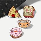 Romwe Pizza & Bread Brooch Set 4pcs