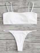 Romwe Adjuatable Straps Bikini Set