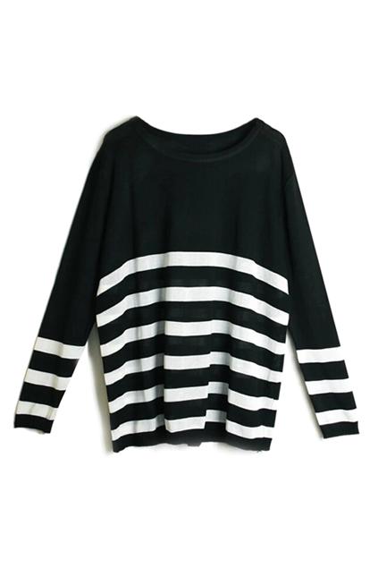 Romwe Striped Loose Casual Jumper