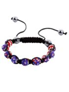 Romwe Black Braided Beaded Bracelet