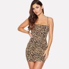 Romwe Leopard Print Spaghetti Strap Dress