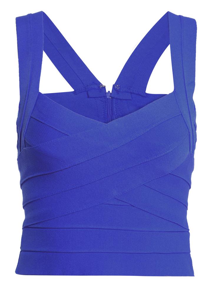 Romwe Spaghetti Strap Slim Blue Cami Top