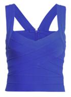 Romwe Spaghetti Strap Slim Blue Cami Top