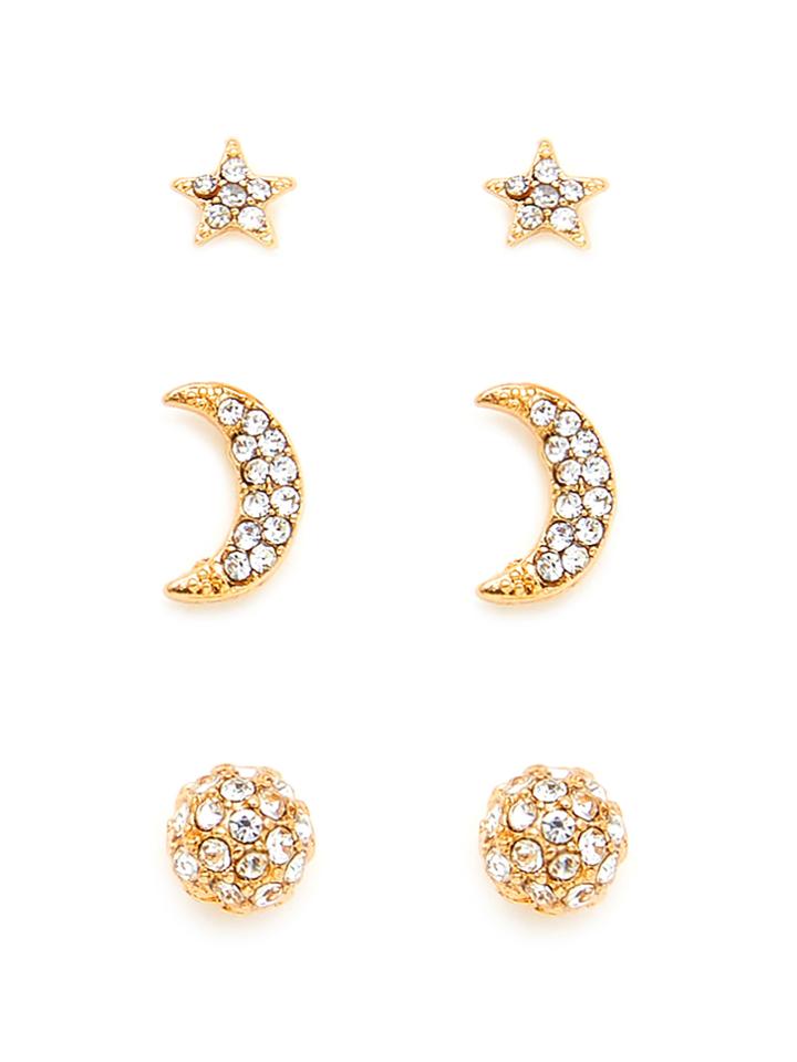 Romwe Moon & Star Design Earring Set