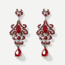 Romwe Hollow Design Gemstone Drop Earrings