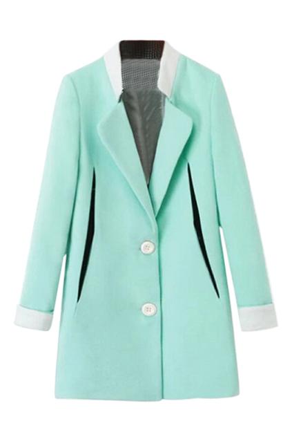 Romwe Houndstooth Pattern Print Green Coat