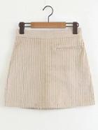 Romwe Corduroy Short Skirt