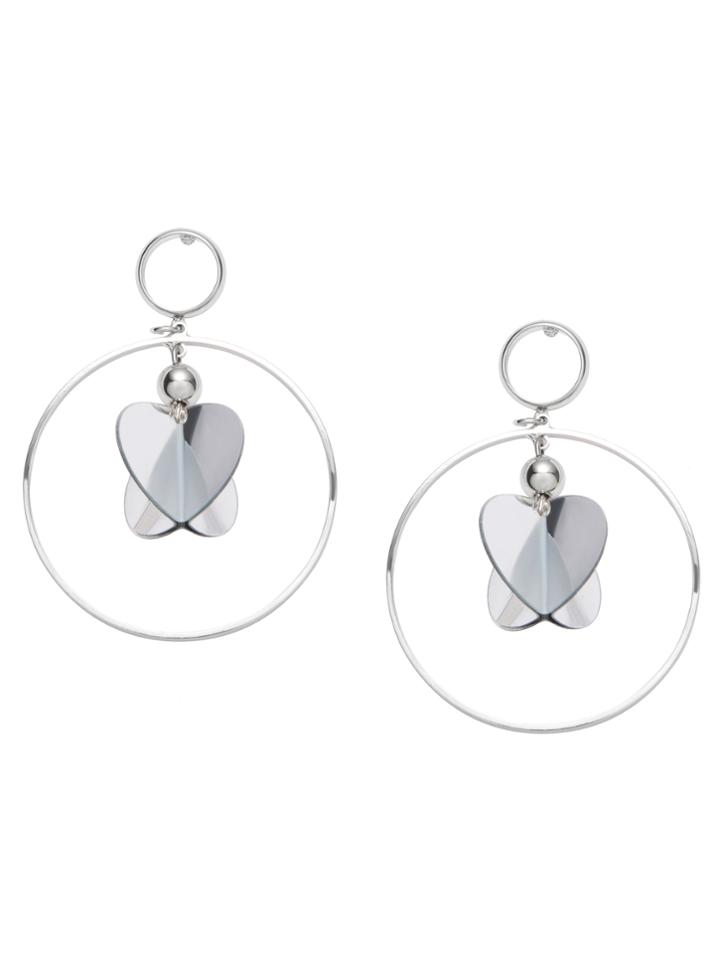 Romwe Silver Plated Circle Geometric Drop Earrings