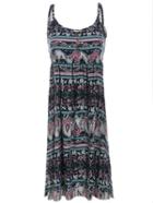 Romwe Buttoned Front Paisley Print Cami Dress