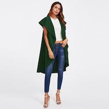 Romwe Oversized Shawl Collar Vest Coat