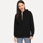 Romwe Split Side Zipper Hoodie