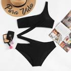 Romwe Plus One Shoulder One Cut-out Piece Swimsuit