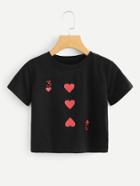 Romwe Poker Card Print T-shirt
