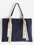 Romwe Canvas Tote Bag With Slogan Strap