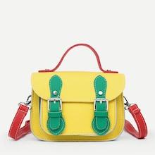 Romwe Double Buckle Satchel Bag