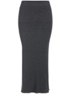 Romwe Grey Slim Split Knit Skirt