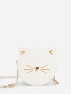 Romwe Round Pu Chain Bag With Cat Ear