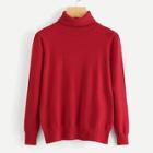 Romwe Solid Turtle Neck Sweater