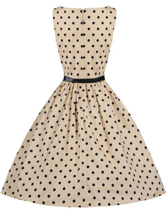Romwe Sleeveless Polka Dot Flare Dress