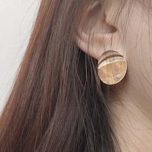 Romwe Flat Disc Stud Earrings