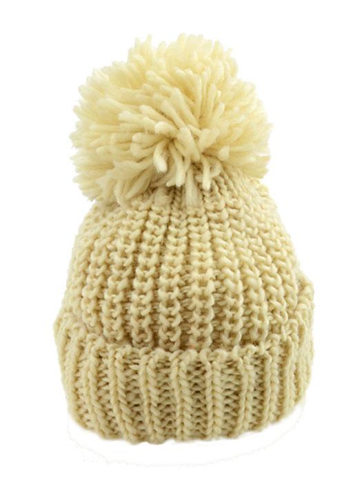 Romwe Pompom Embellished Knit Beanie-beige