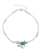 Romwe Starfish & Conch Detail Beaded Anklet